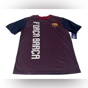 FC Barcelona Soccer Jersey Men's Forca Barca Navy Top Shirt Size L NWT